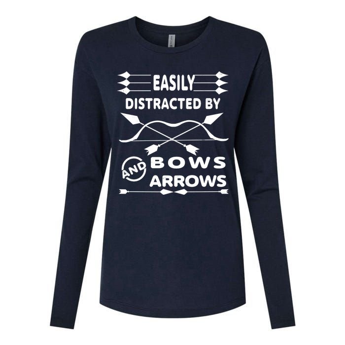 Easily Distracted By Bows And Arrows Womens Cotton Relaxed Long Sleeve T-Shirt