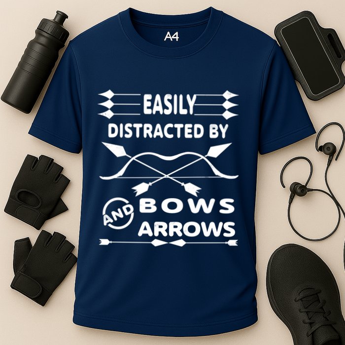 Easily Distracted By Bows And Arrows Cooling Performance Crew T-Shirt