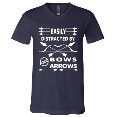 Easily Distracted By Bows And Arrows V-Neck T-Shirt