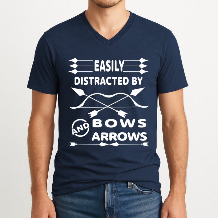 Easily Distracted By Bows And Arrows V-Neck T-Shirt