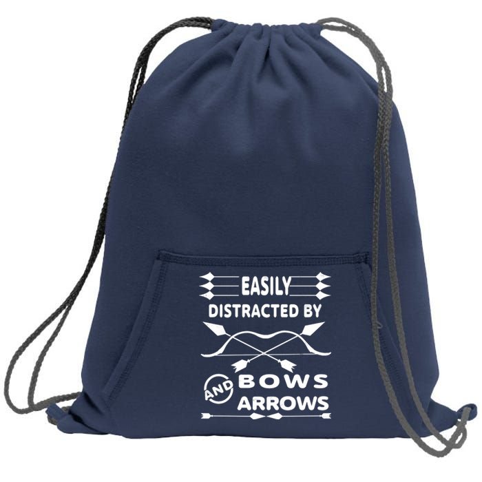 Easily Distracted By Bows And Arrows Sweatshirt Cinch Pack Bag