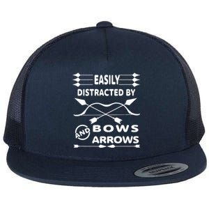 Easily Distracted By Bows And Arrows Flat Bill Trucker Hat