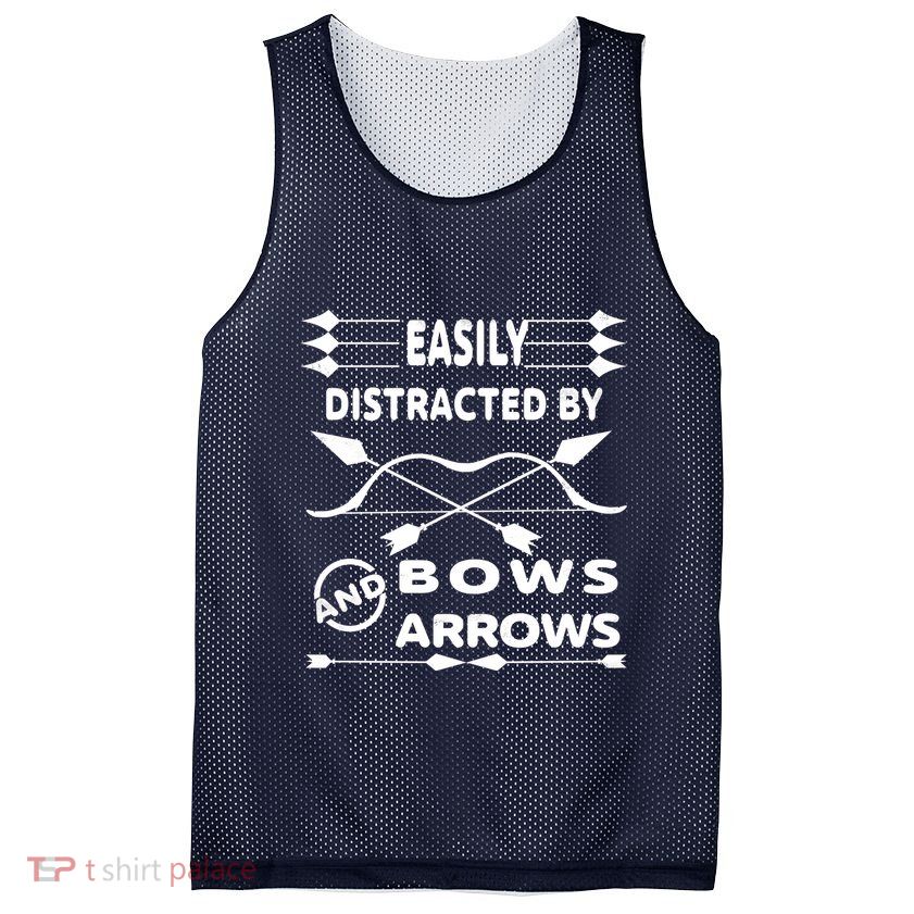 Easily Distracted By Bows And Arrows Mesh Reversible Basketball Jersey Tank