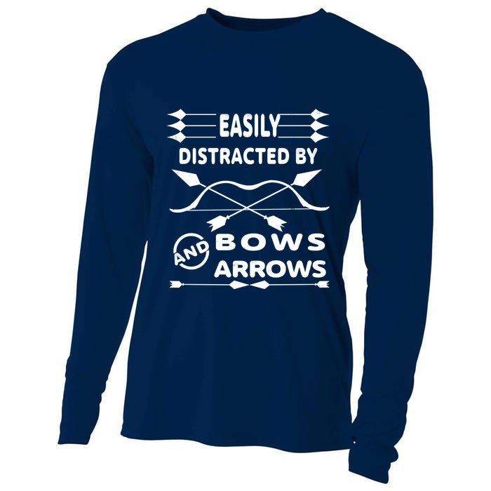 Easily Distracted By Bows And Arrows Cooling Performance Long Sleeve Crew