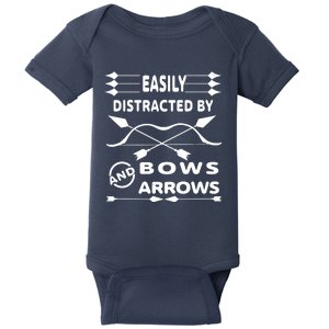 Easily Distracted By Bows And Arrows Baby Bodysuit