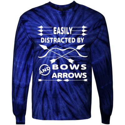 Easily Distracted By Bows And Arrows Tie-Dye Long Sleeve Shirt