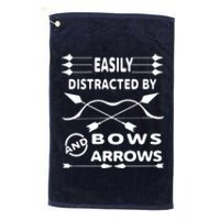 Easily Distracted By Bows And Arrows Platinum Collection Golf Towel