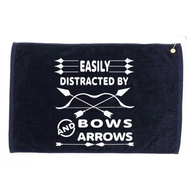 Easily Distracted By Bows And Arrows Grommeted Golf Towel