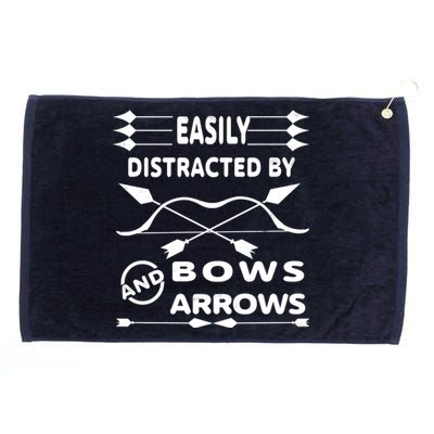 Easily Distracted By Bows And Arrows Grommeted Golf Towel