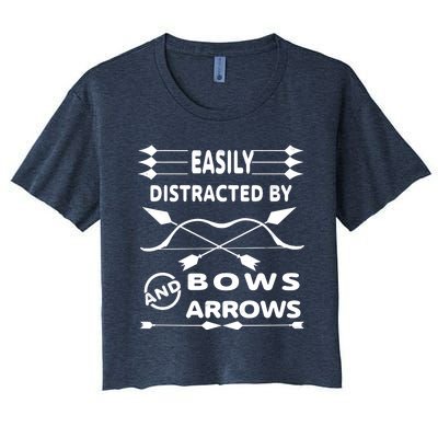 Easily Distracted By Bows And Arrows Women's Crop Top Tee