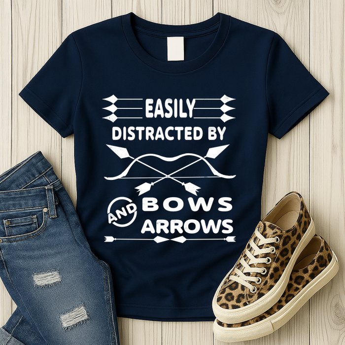 Easily Distracted By Bows And Arrows Womens T-Shirt