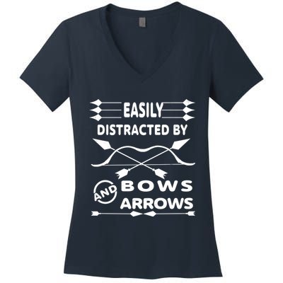Easily Distracted By Bows And Arrows Women's V-Neck T-Shirt