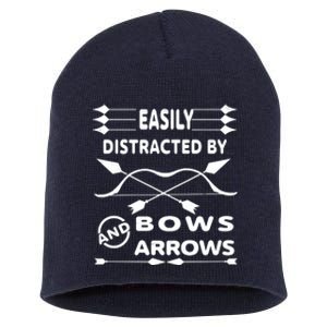 Easily Distracted By Bows And Arrows Short Acrylic Beanie