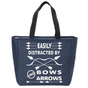 Easily Distracted By Bows And Arrows Zip Tote Bag