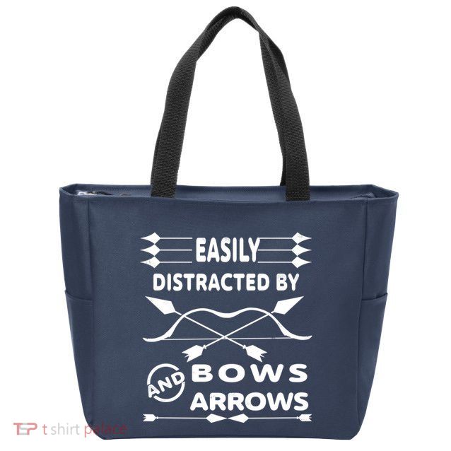 Easily Distracted By Bows And Arrows Zip Tote Bag
