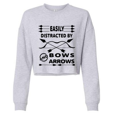 Easily Distracted By Bows And Arrows Cropped Pullover Crew