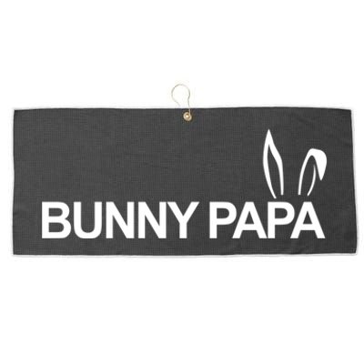 Expectant Dad Bunny Papa Eggspecting Easter Pregnancy Reveal Gift Large Microfiber Waffle Golf Towel