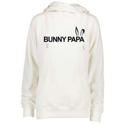 Expectant Dad Bunny Papa Eggspecting Easter Pregnancy Reveal Gift Womens Funnel Neck Pullover Hood