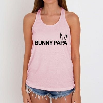 Expectant Dad Bunny Papa Eggspecting Easter Pregnancy Reveal Gift Women's Knotted Racerback Tank