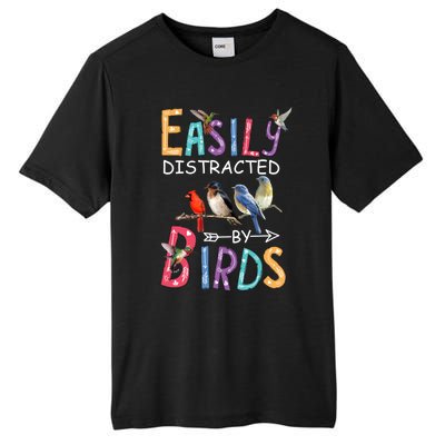 Easily Distracted By Birds Gift Funny Bird Gift Tall Fusion ChromaSoft Performance T-Shirt