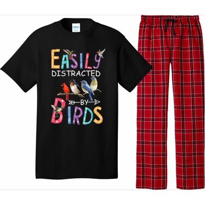 Easily Distracted By Birds Gift Funny Bird Gift Pajama Set