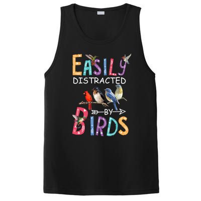 Easily Distracted By Birds Gift Funny Bird Gift PosiCharge Competitor Tank