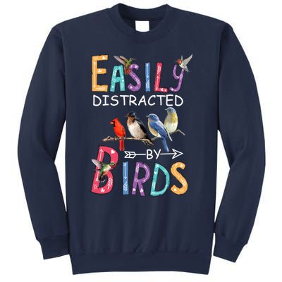 Easily Distracted By Birds Gift Funny Bird Gift Sweatshirt