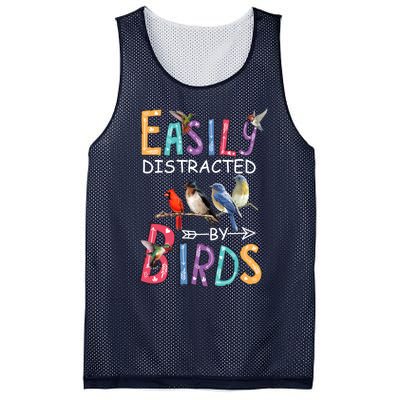 Easily Distracted By Birds Gift Funny Bird Gift Mesh Reversible Basketball Jersey Tank