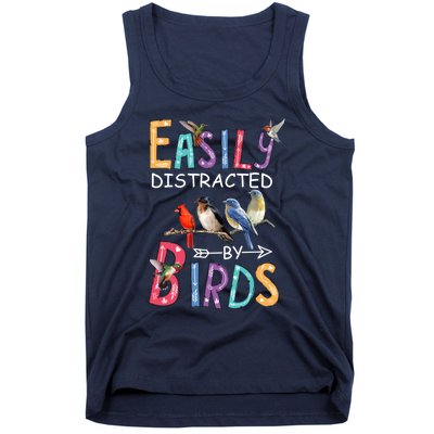 Easily Distracted By Birds Gift Funny Bird Gift Tank Top