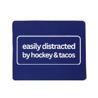 Easily Distracted by Hockey And Tacos Funny Hockey Players Mousepad