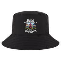 Easily Distracted By Cats Side Quests Gamer Rpg Cats Knight Cool Comfort Performance Bucket Hat
