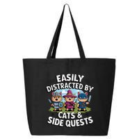 Easily Distracted By Cats Side Quests Gamer Rpg Cats Knight 25L Jumbo Tote