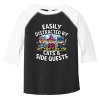 Easily Distracted By Cats Side Quests Gamer Rpg Cats Knight Toddler Fine Jersey T-Shirt