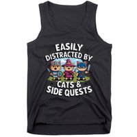 Easily Distracted By Cats Side Quests Gamer Rpg Cats Knight Tank Top