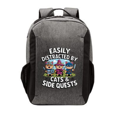 Easily Distracted By Cats Side Quests Gamer Rpg Cats Knight Vector Backpack
