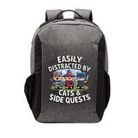 Easily Distracted By Cats Side Quests Gamer Rpg Cats Knight Vector Backpack