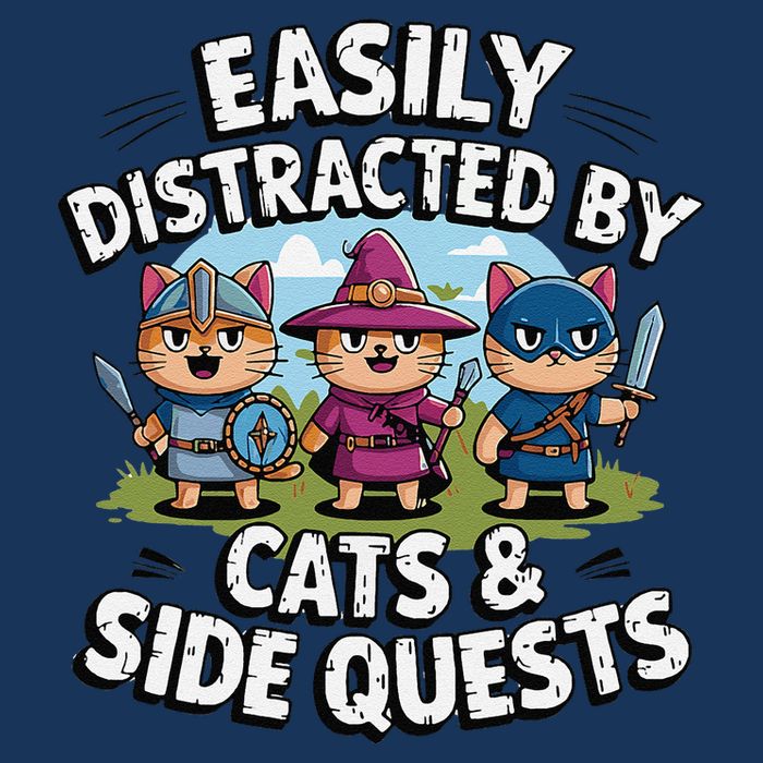 Easily Distracted By Cats Side Quests Gamer Rpg Cats Knight Infant Baby Jersey Bodysuit