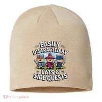 Easily Distracted By Cats Side Quests Gamer Rpg Cats Knight Sustainable Beanie