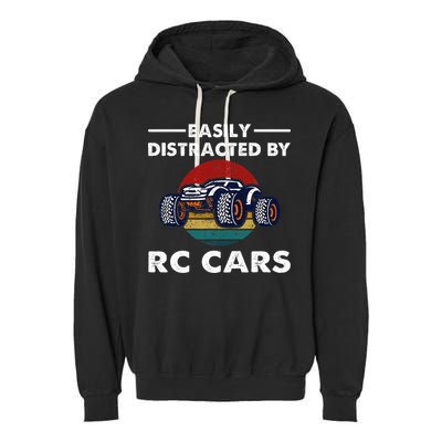 Easily Distracted By RC Cars RC Car Racing Lover Enthusiasts Garment-Dyed Fleece Hoodie