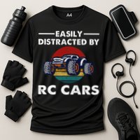 Easily Distracted By RC Cars RC Car Racing Lover Enthusiasts Cooling Performance Crew T-Shirt