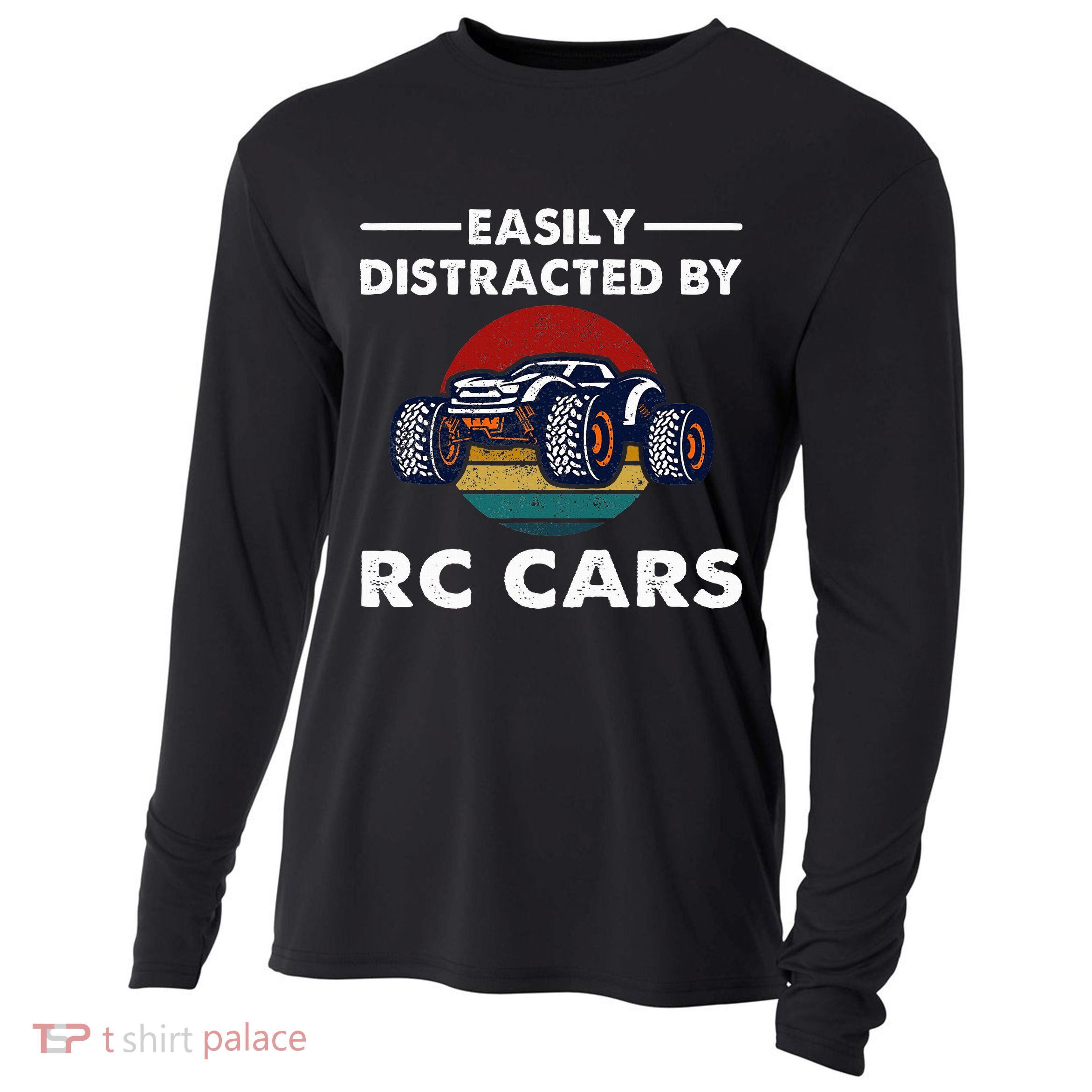Easily Distracted By RC Cars RC Car Racing Lover Enthusiasts Cooling Performance Long Sleeve Crew