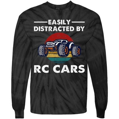 Easily Distracted By RC Cars RC Car Racing Lover Enthusiasts Tie-Dye Long Sleeve Shirt