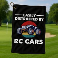Easily Distracted By RC Cars RC Car Racing Lover Enthusiasts Golf Towel