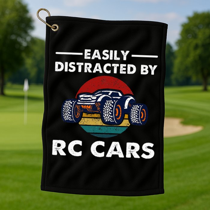 Easily Distracted By RC Cars RC Car Racing Lover Enthusiasts Golf Towel