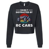 Easily Distracted By RC Cars RC Car Racing Lover Enthusiasts Cropped Pullover Crew