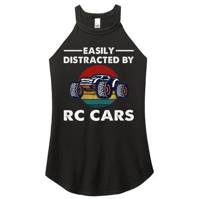 Easily Distracted By RC Cars RC Car Racing Lover Enthusiasts Women's Perfect Tri Rocker Tank