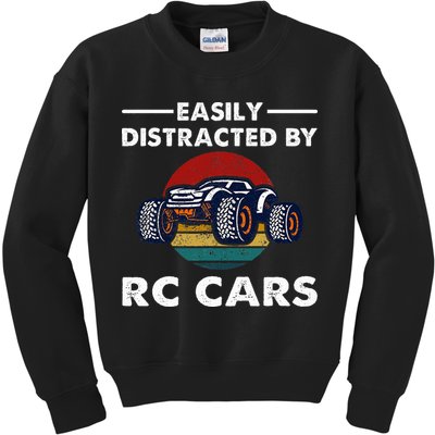Easily Distracted By RC Cars RC Car Racing Lover Enthusiasts Kids Sweatshirt