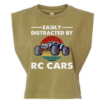 Easily Distracted By RC Cars RC Car Racing Lover Enthusiasts Garment-Dyed Women's Muscle Tee
