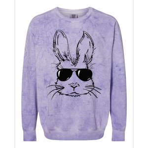 Easter Day Bunny Face With Sunglasses Easter Colorblast Crewneck Sweatshirt