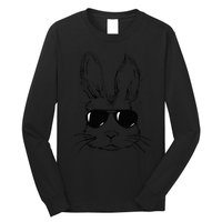 Easter Day Bunny Face With Sunglasses Easter Long Sleeve Shirt